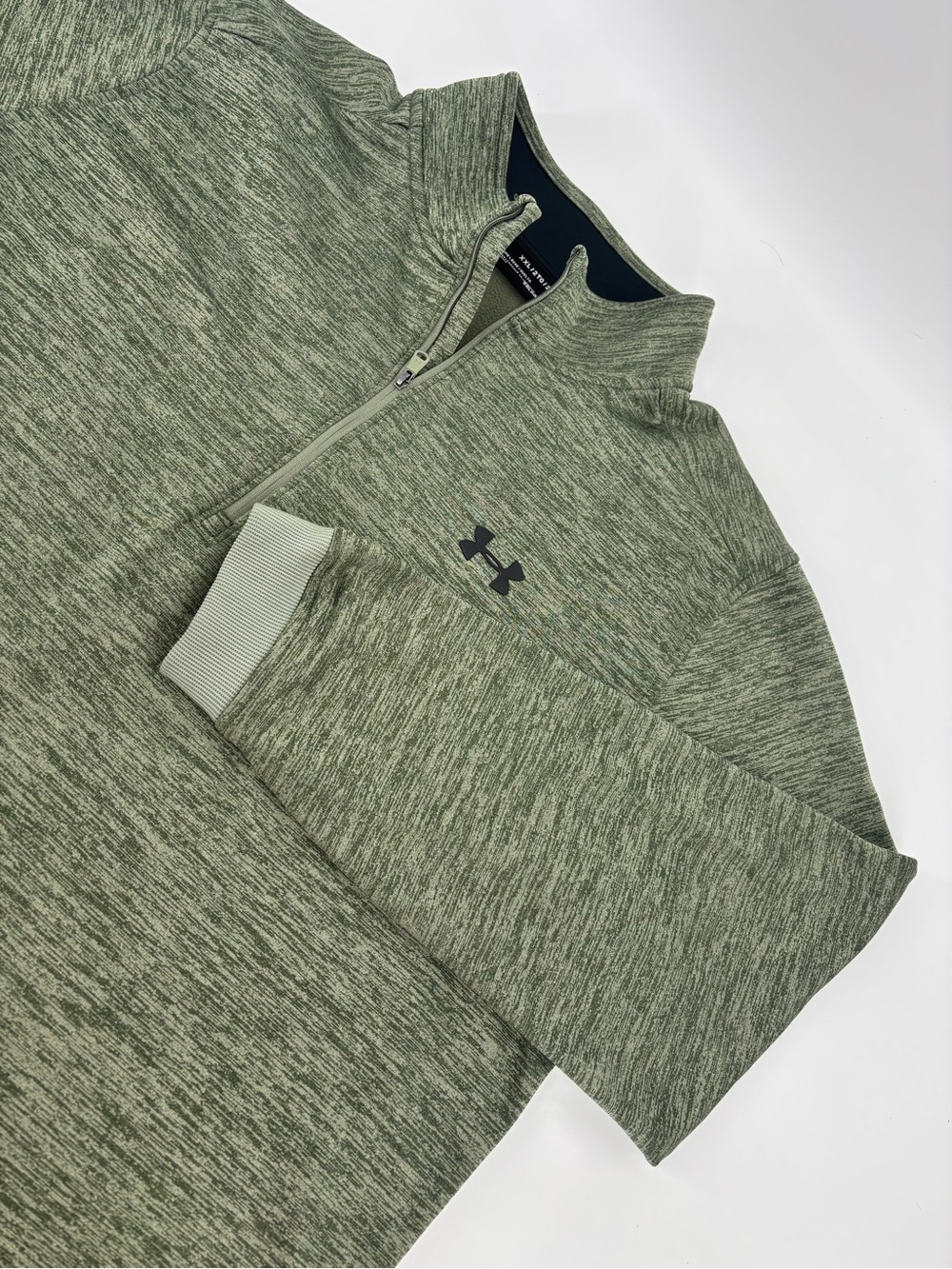Under Armour ColdGear Men XXL 1/4 Zip Fleece Pullover Green Space Dye Loose Fit